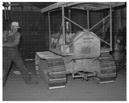 Wheat Farmer Starting Tractor Whitman County 1941