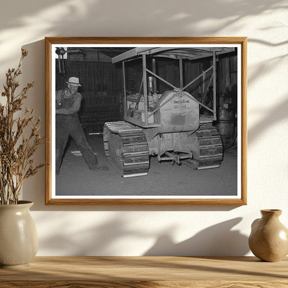 Wheat Farmer Starting Tractor Whitman County 1941