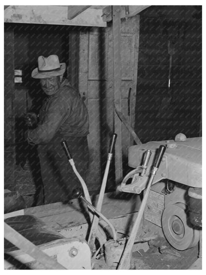 Wheat Farmer Starting Caterpillar Tractor July 1941