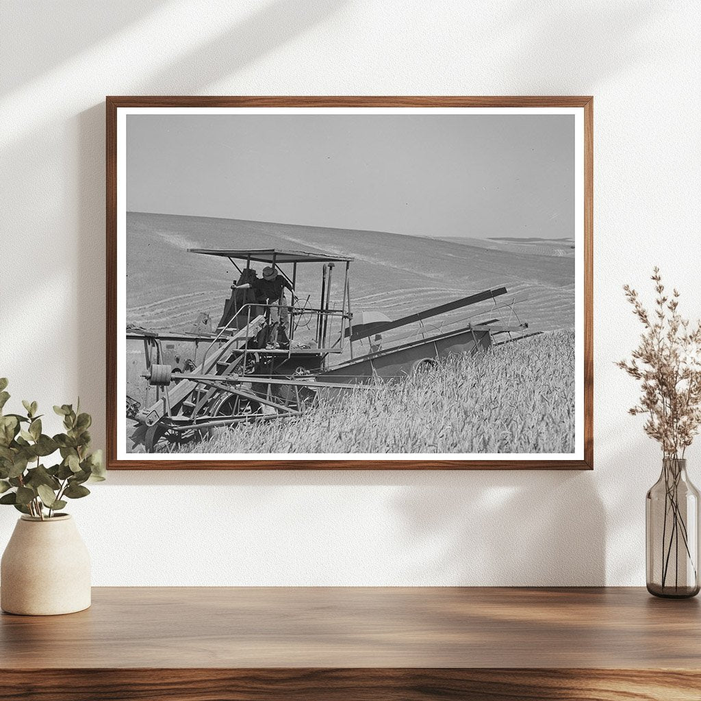 1941 Combine Harvester Whitman County Washington Photo