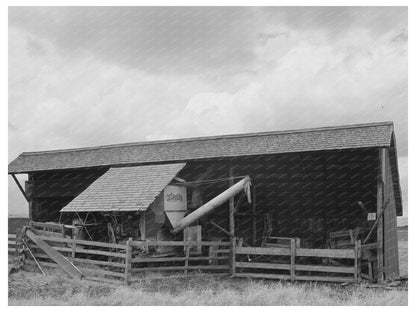 1941 Wheat Combine Storage Idaho County Agriculture Image