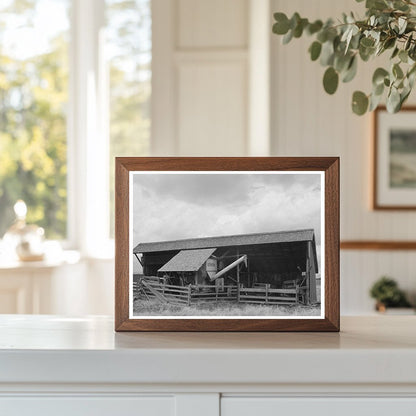 1941 Wheat Combine Storage Idaho County Agriculture Image