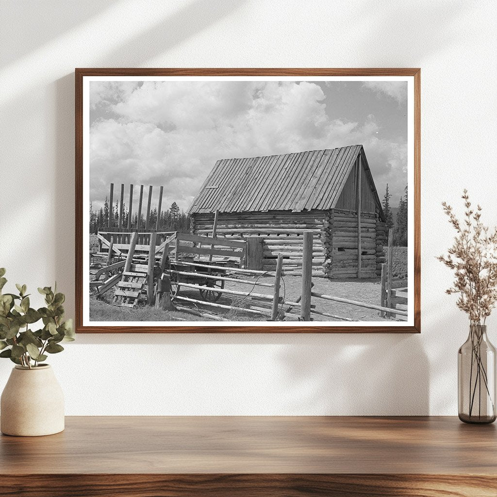 Barn and Hay Wagon in Boundary County Idaho 1941