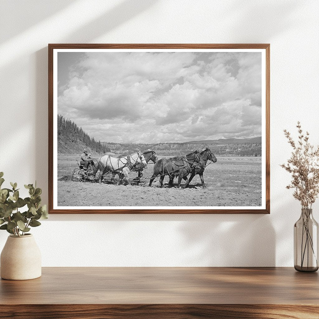 1941 Boundary County Idaho Farmer Plowing Field