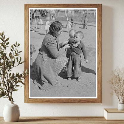 Children and Teacher at Yakima Migratory Labor Camp 1941