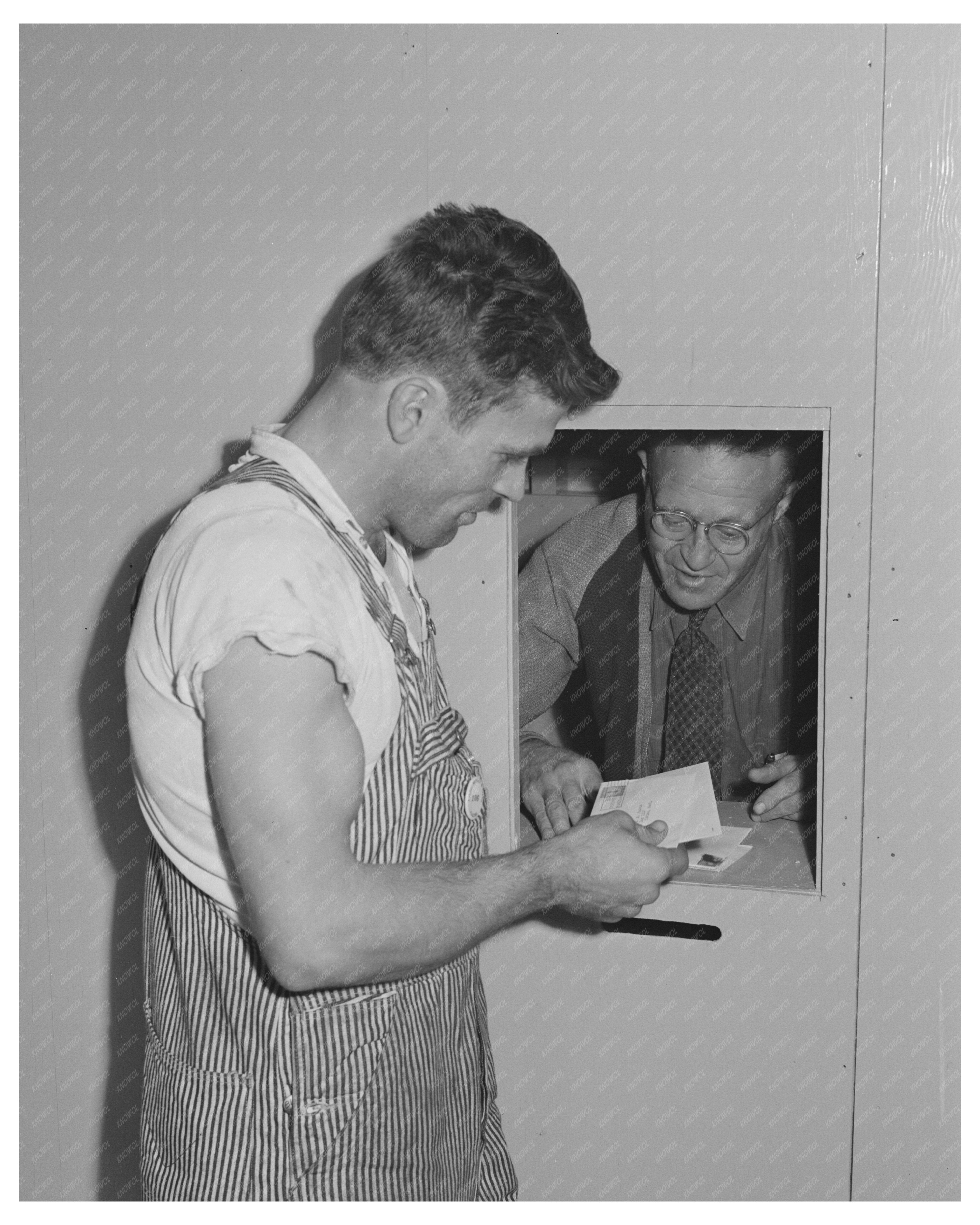 Farm Worker Receiving Mail at Yakima Labor Camp 1941