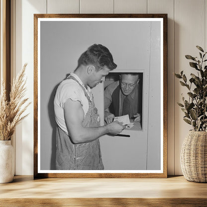 Farm Worker Receiving Mail at Yakima Labor Camp 1941
