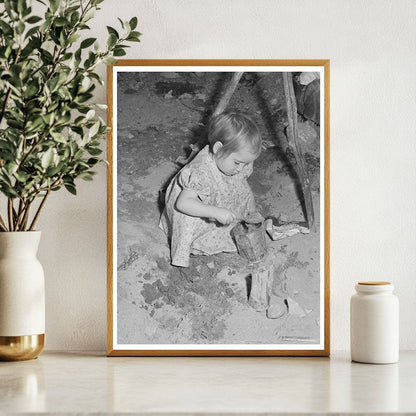 Young Girl Playing in Sandpile Yakima County 1941