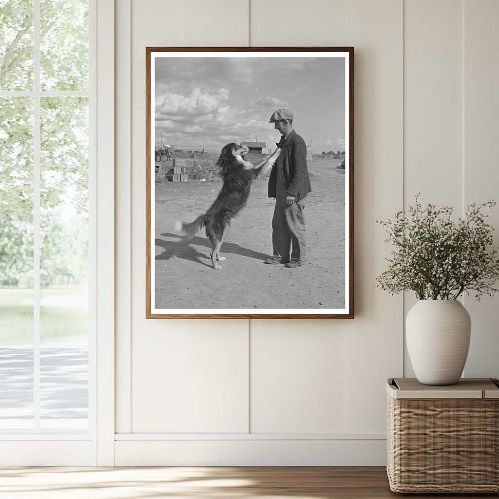 Farmer and Dog in Yakima County Washington 1941