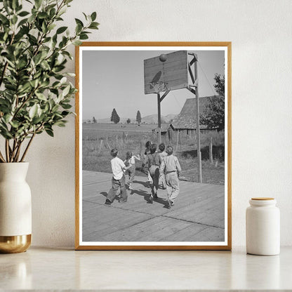 Children Playing Basketball at FSA Camp Odell Oregon 1941