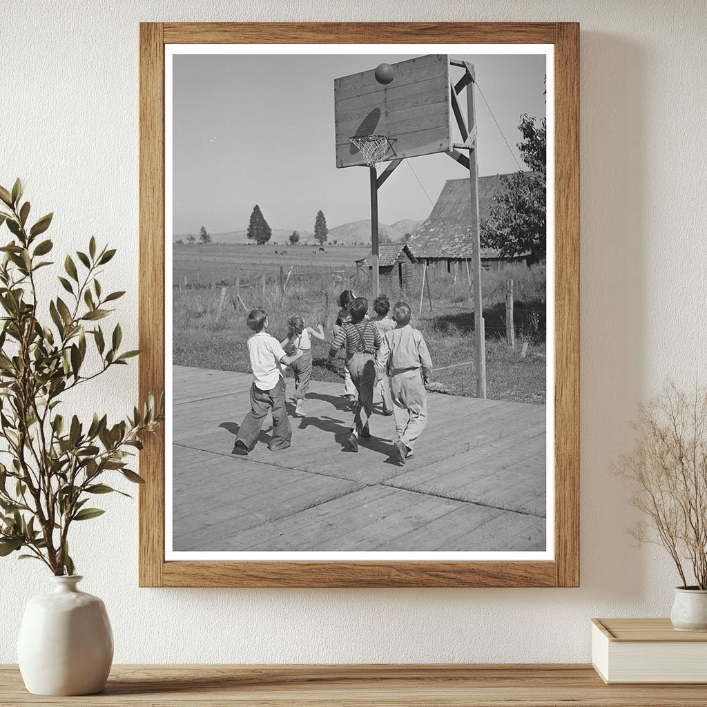 Children Playing Basketball at FSA Camp Odell Oregon 1941