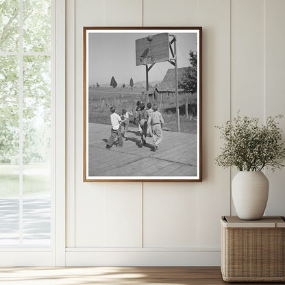 Children Playing Basketball at FSA Camp Odell Oregon 1941