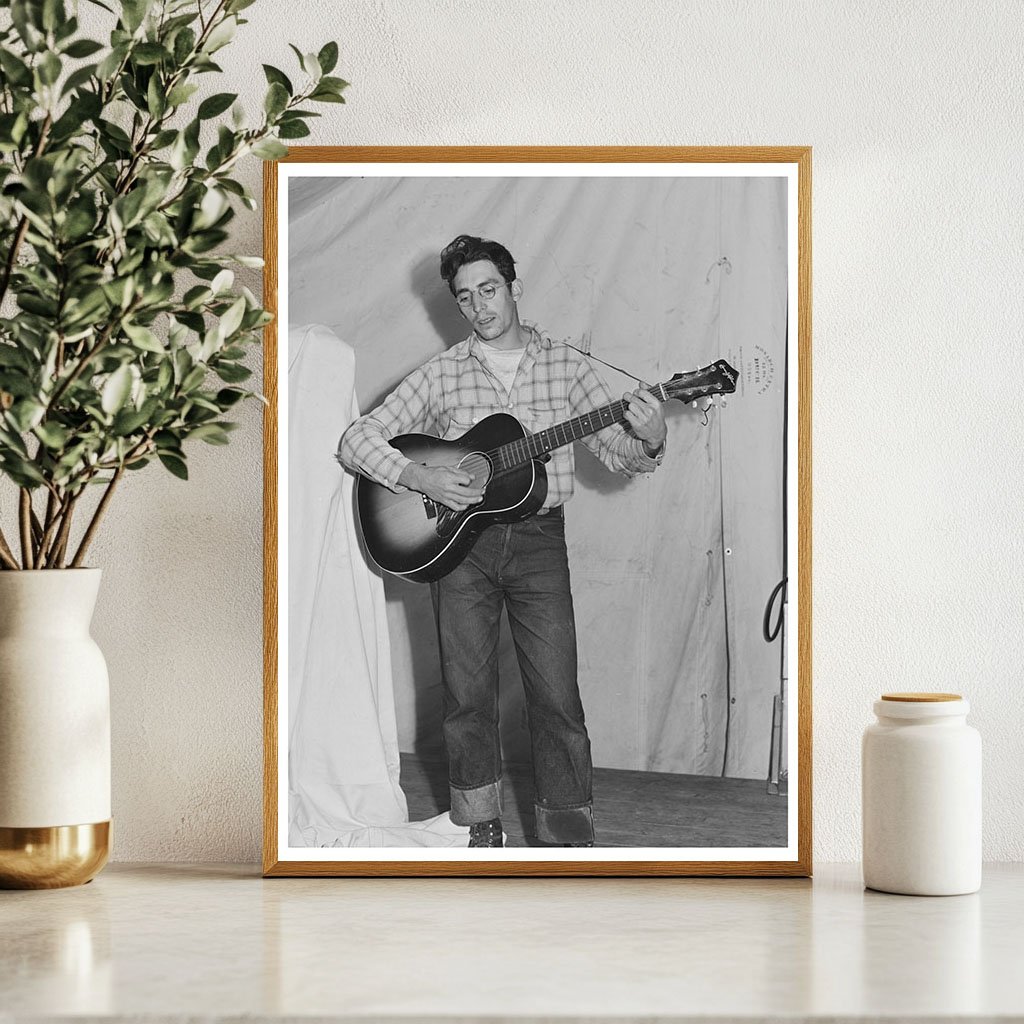 Singing Cowboy at Migrant Farm Camp Odell Oregon 1941