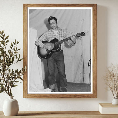 Singing Cowboy at Migrant Farm Camp Odell Oregon 1941