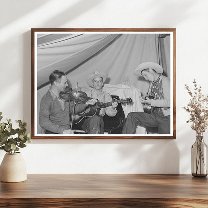 1941 Cowboy Song Performers at Farm Workers Camp Oregon