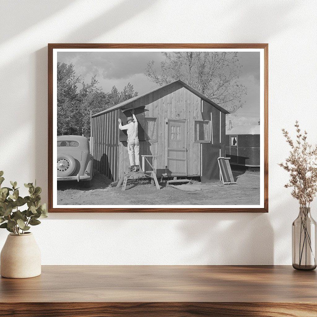 Cabin Owners Install Tar Paper Siding Hermiston Oregon 1941