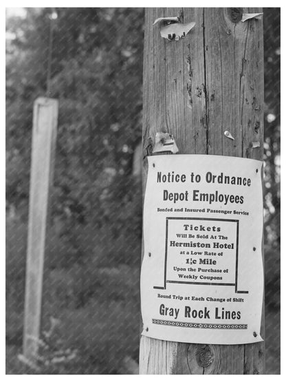 Umatilla Ordnance Depot Sign Hermiston Oregon 1941