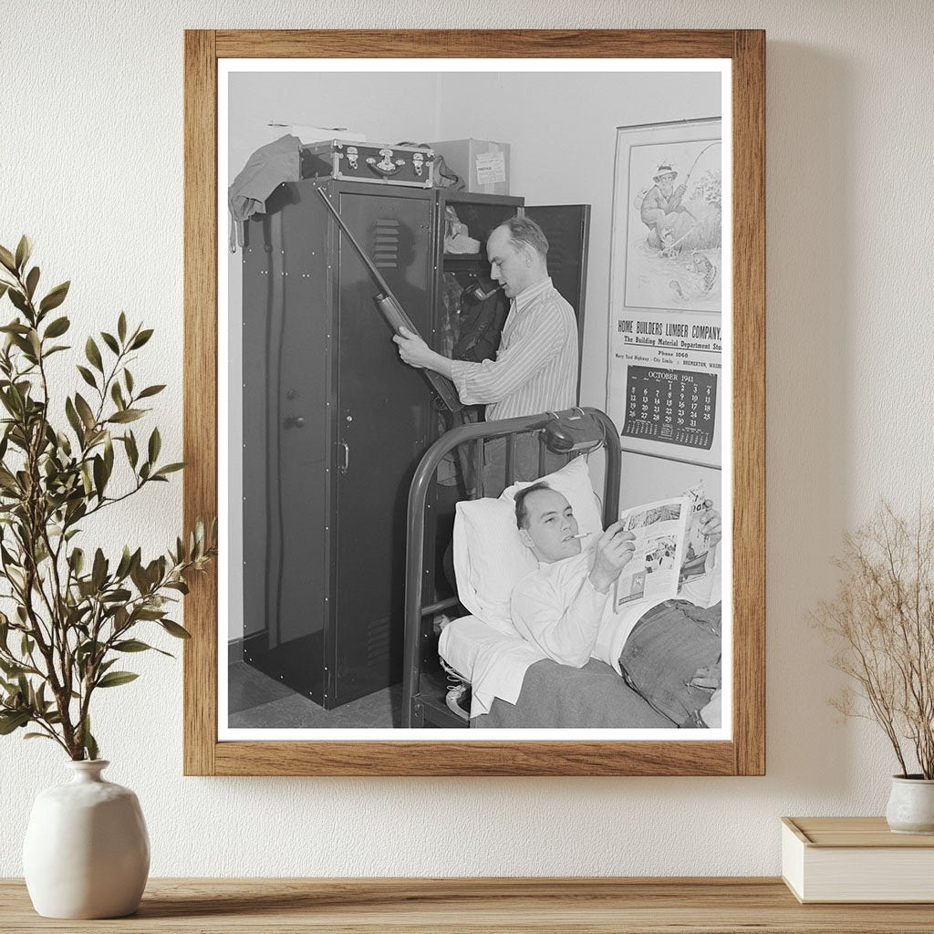 Workmen in Dormitory at Bremerton Shipyard 1941