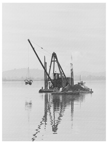 Columbia River Dredge Wahkiakum County Washington 1941