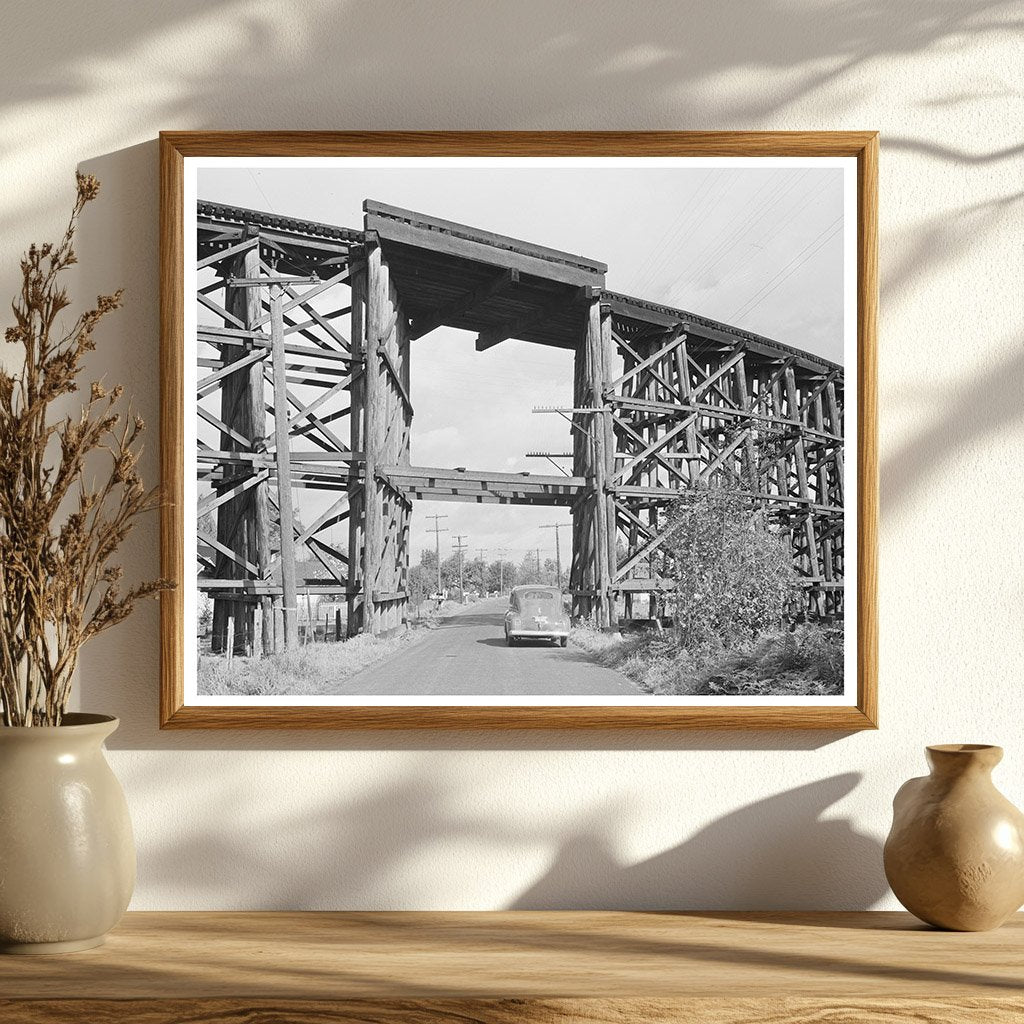 Highway Under Railroad Trestle Cowlitz County 1941