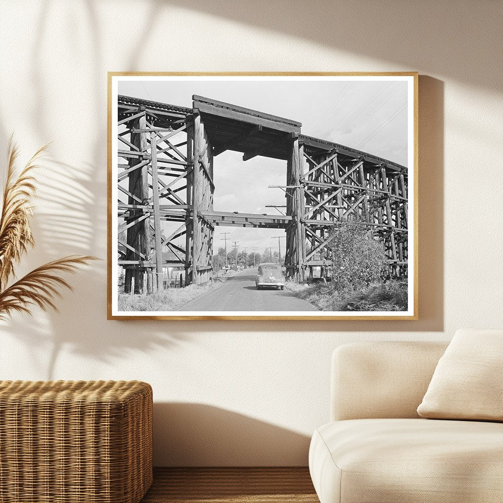 Highway Under Railroad Trestle Cowlitz County 1941