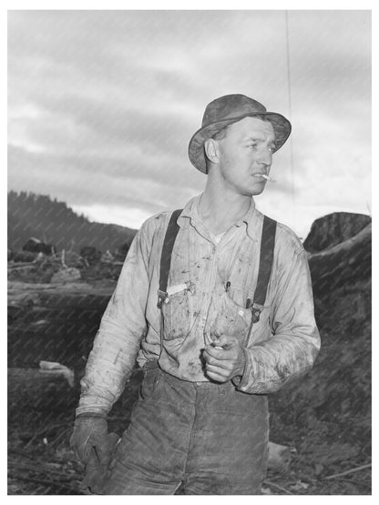 Lumberjack Working for Long Bell Lumber Company 1941