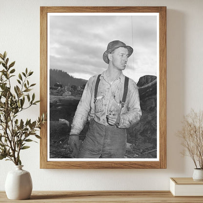 Lumberjack Working for Long Bell Lumber Company 1941