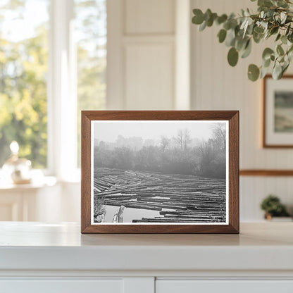 Cowlitz County log pond October 1941 historic image