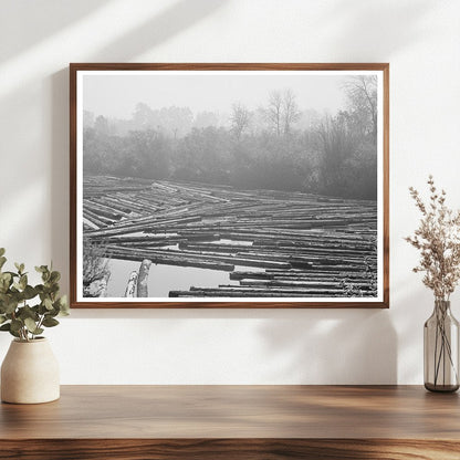 Cowlitz County log pond October 1941 historic image