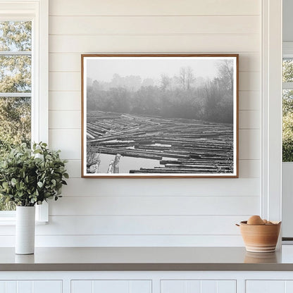 Cowlitz County log pond October 1941 historic image