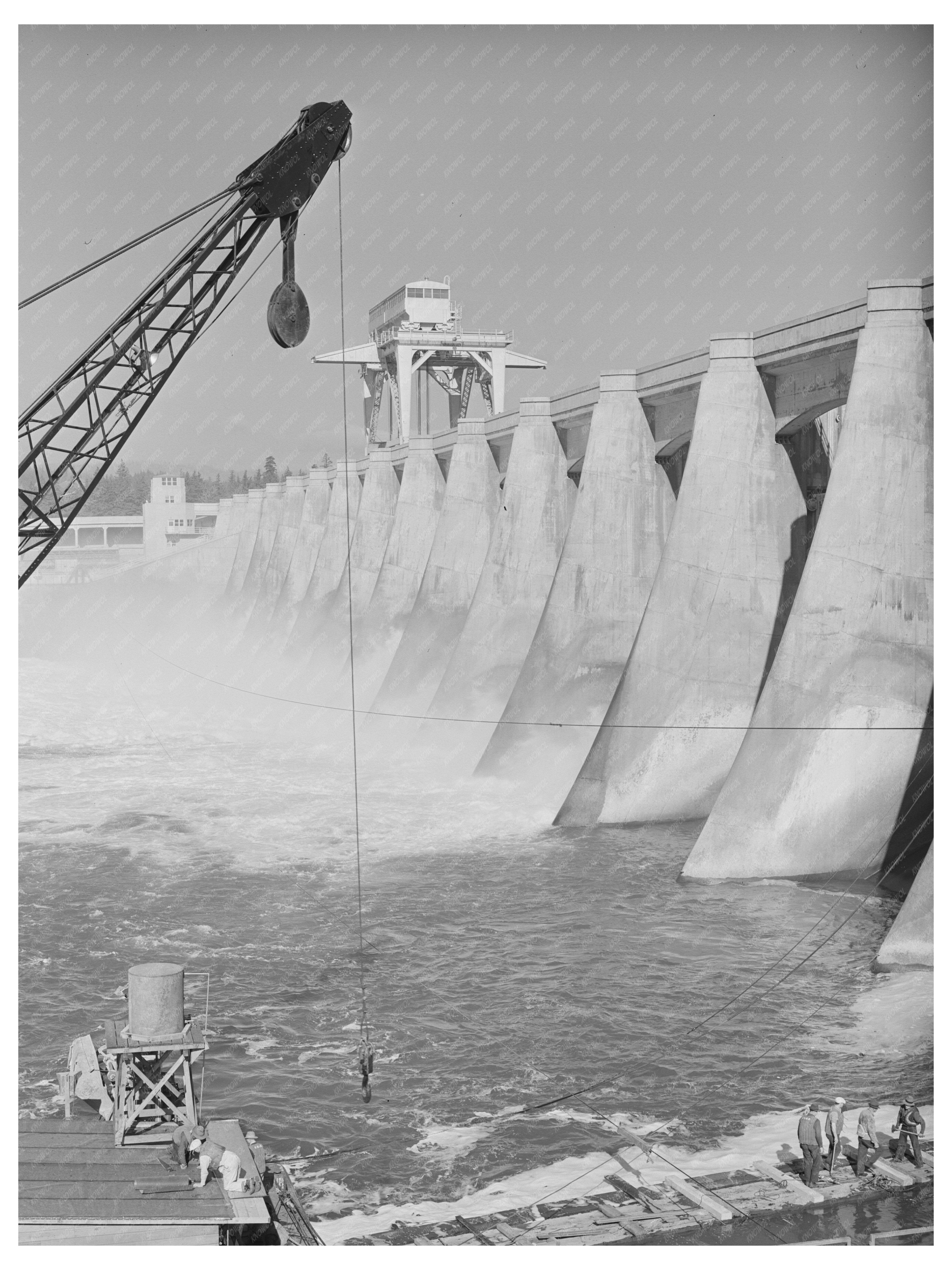 Hydroelectric Units Under Construction Bonneville Dam 1941