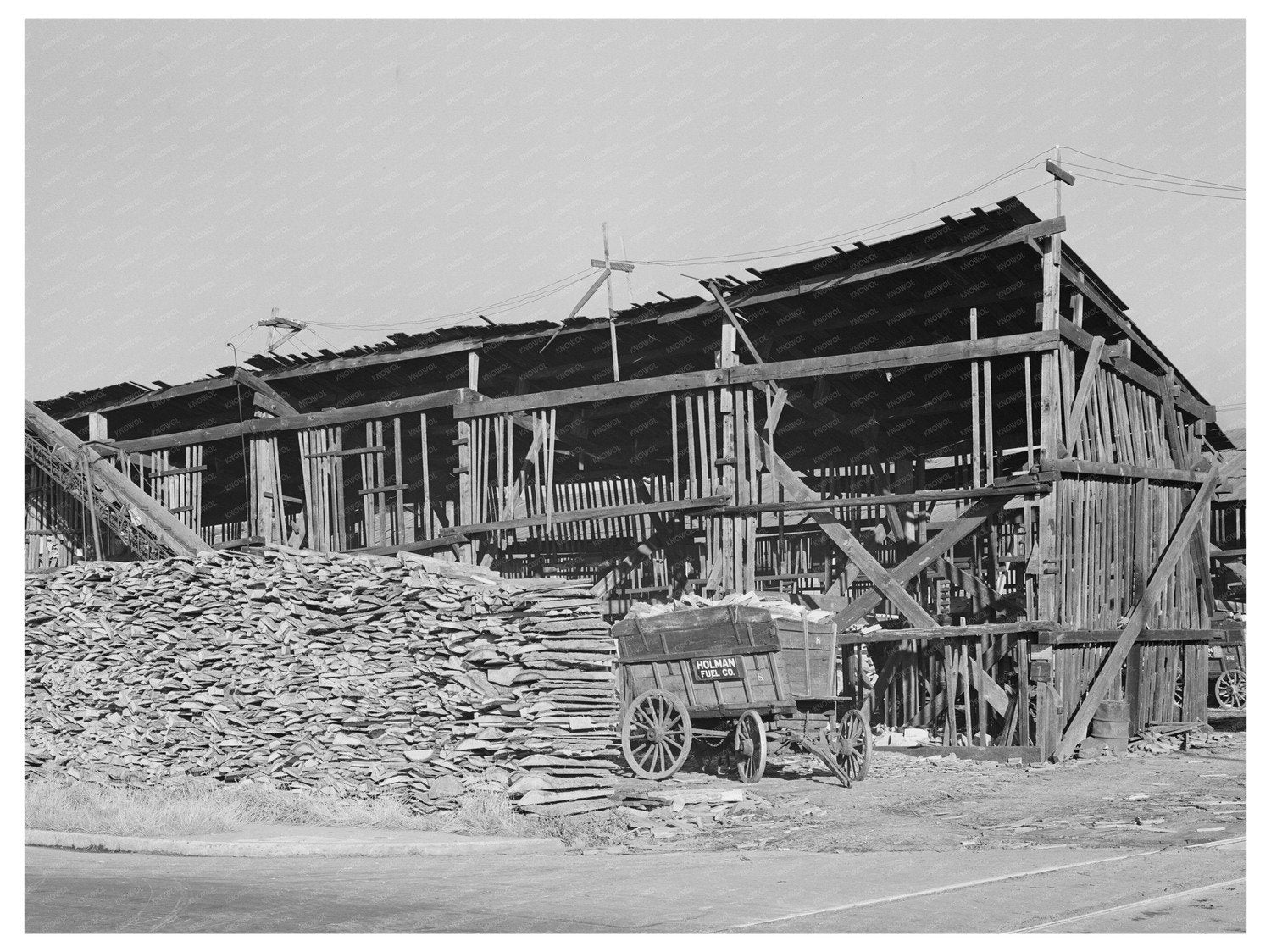 1941 Portland Oregon Woodyard Vintage Photo