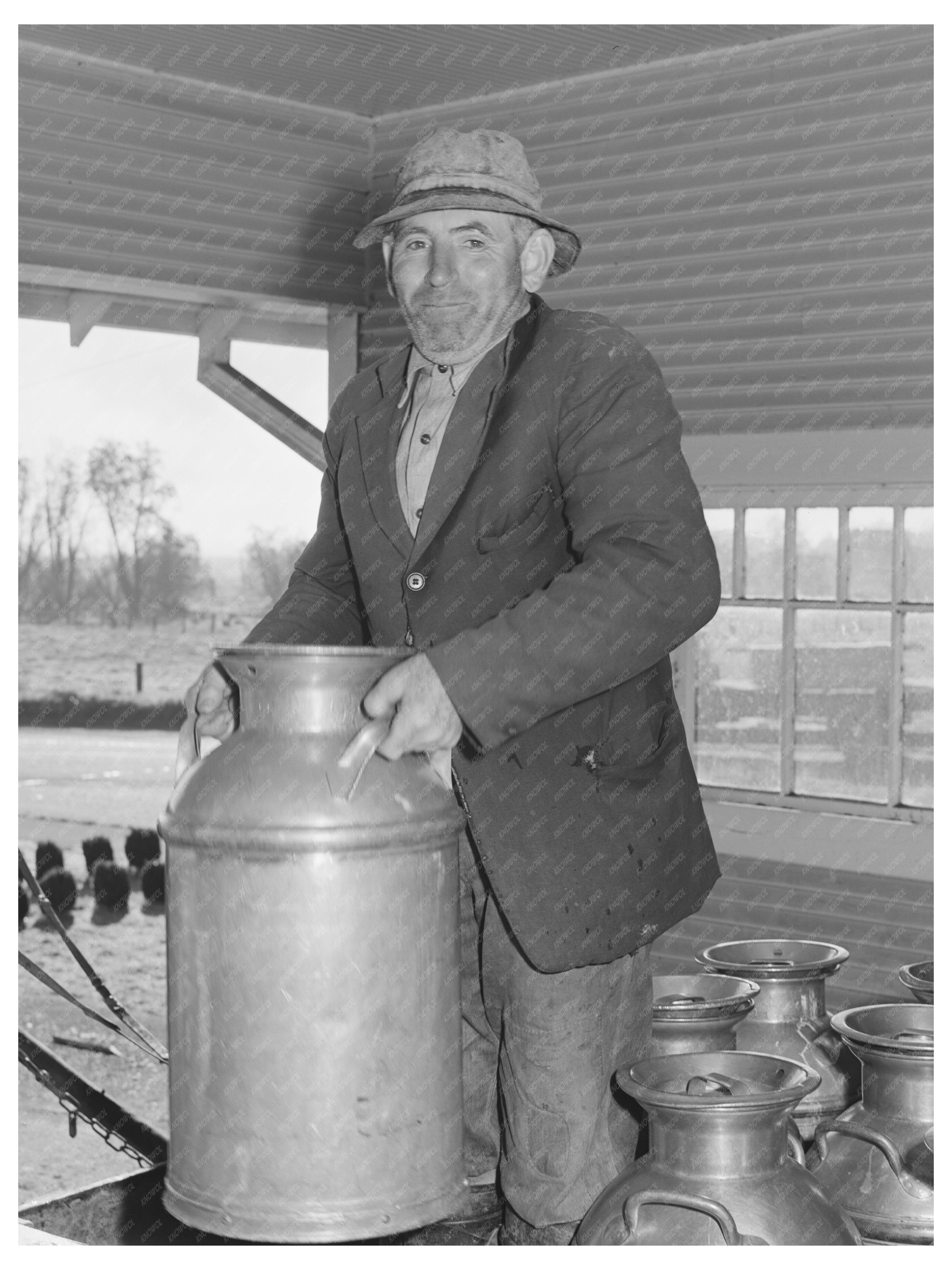 Dairy Farmer Transporting Milk to Tillamook Plant 1941