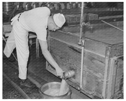 Whey Draining in Cheese Production Tillamook Oregon 1941