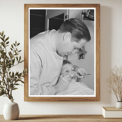 Dentist Treats Migrant Child in Farm Camp Idaho 1941