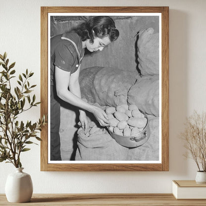 Mrs. Lee Wagoner Harvesting Potatoes Canyon County Idaho 1941