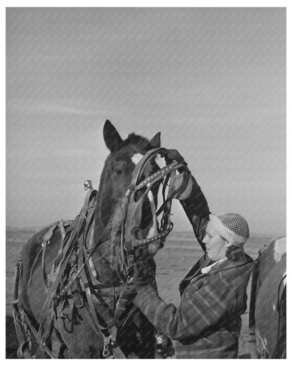 Farm Woman Receiving Loan in Idaho 1941