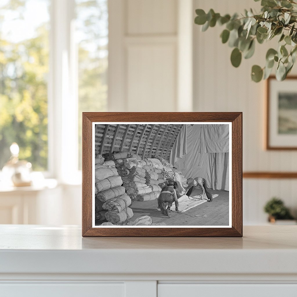 1941 Vintage Image of Farm Security Administration Tent Storage