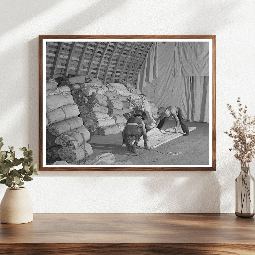 1941 Vintage Image of Farm Security Administration Tent Storage