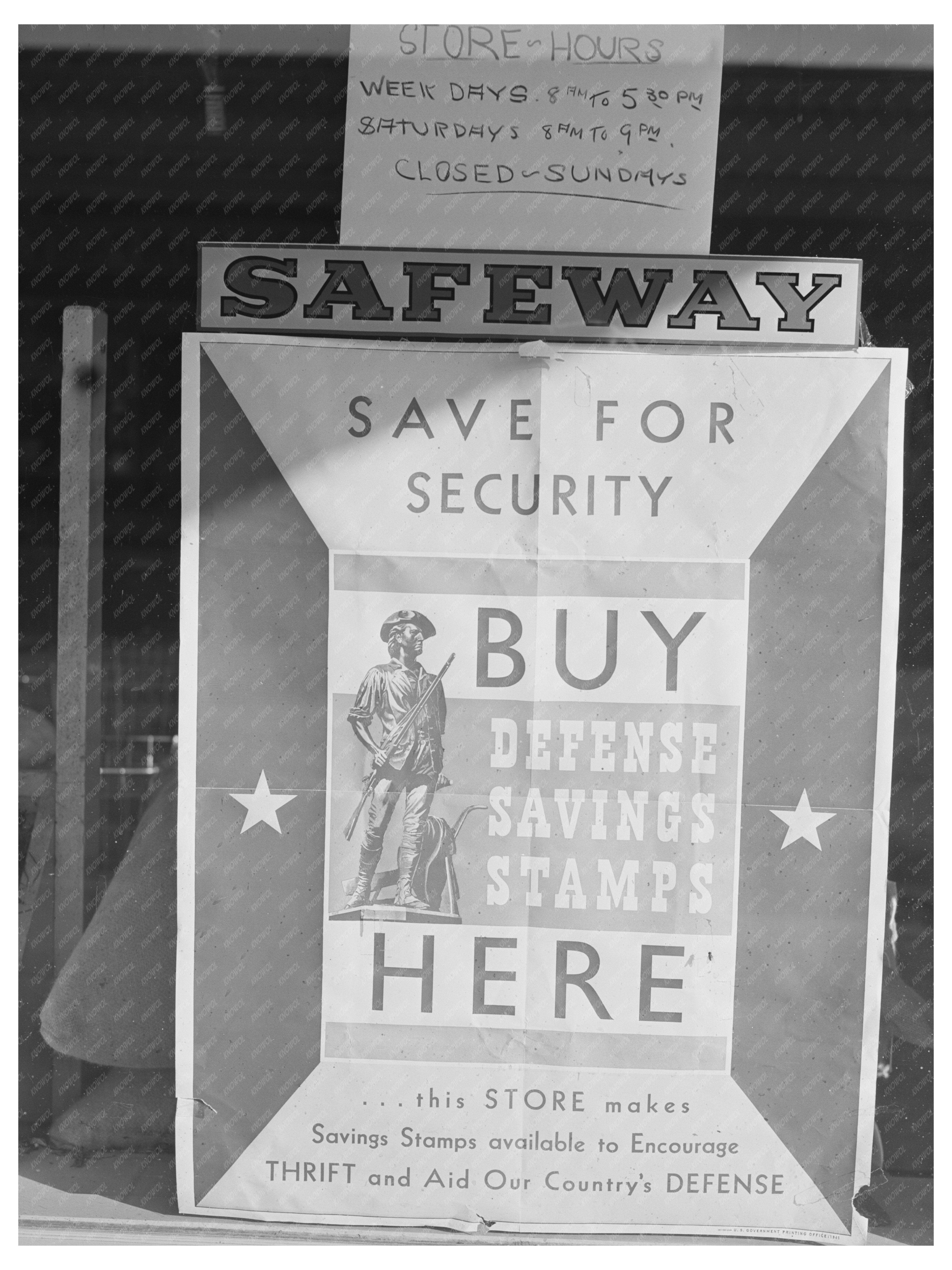 Defense Saving Stamps Sign in Payette Idaho 1941