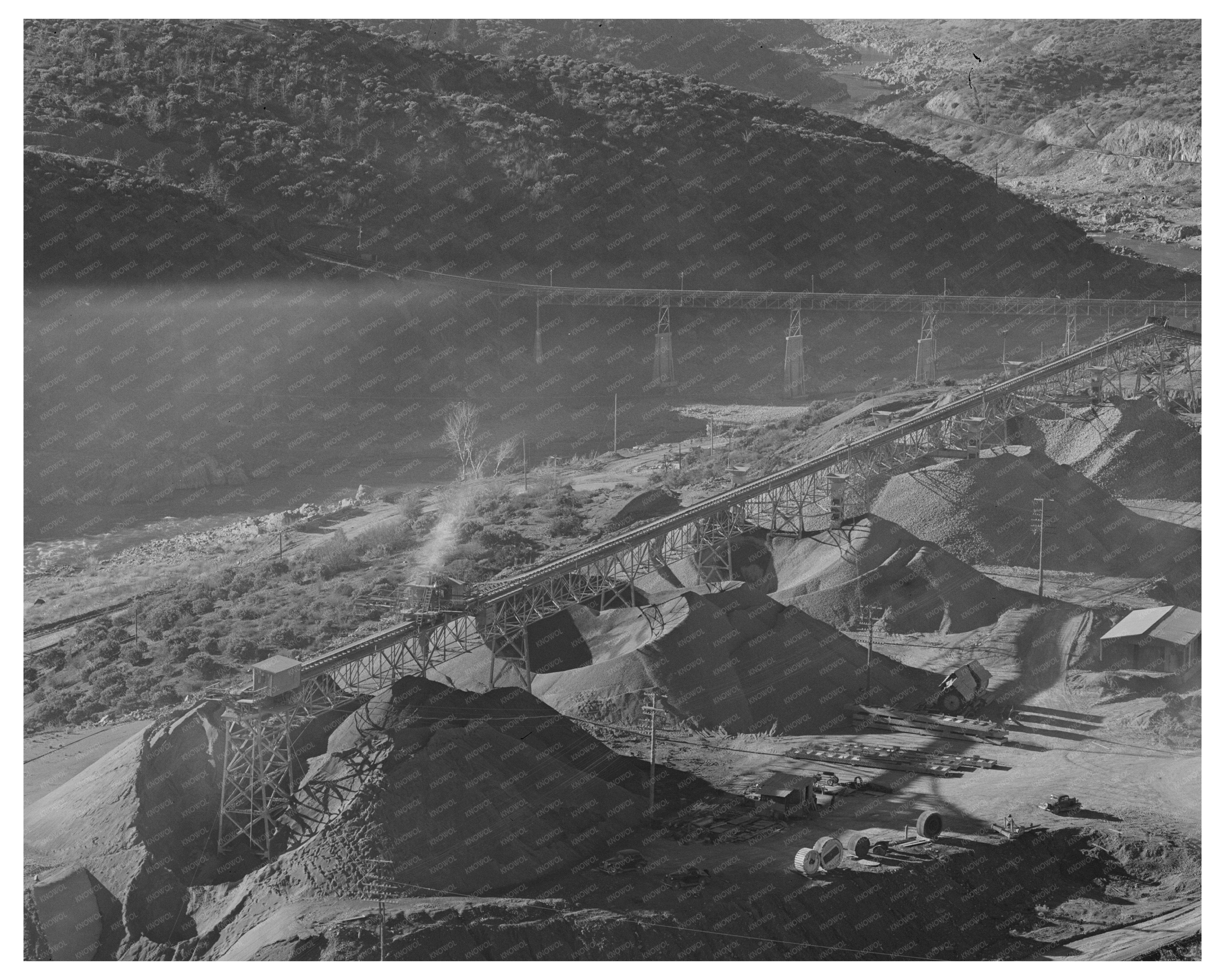 Gravel at Shasta Dam Conveyor December 1941