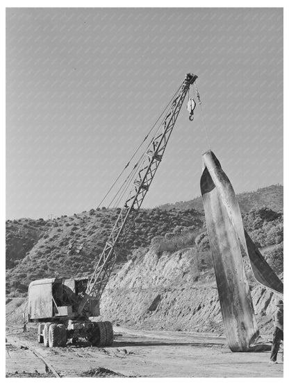 Rubber Belt Conveyor Transporting Gravel at Shasta Dam 1941