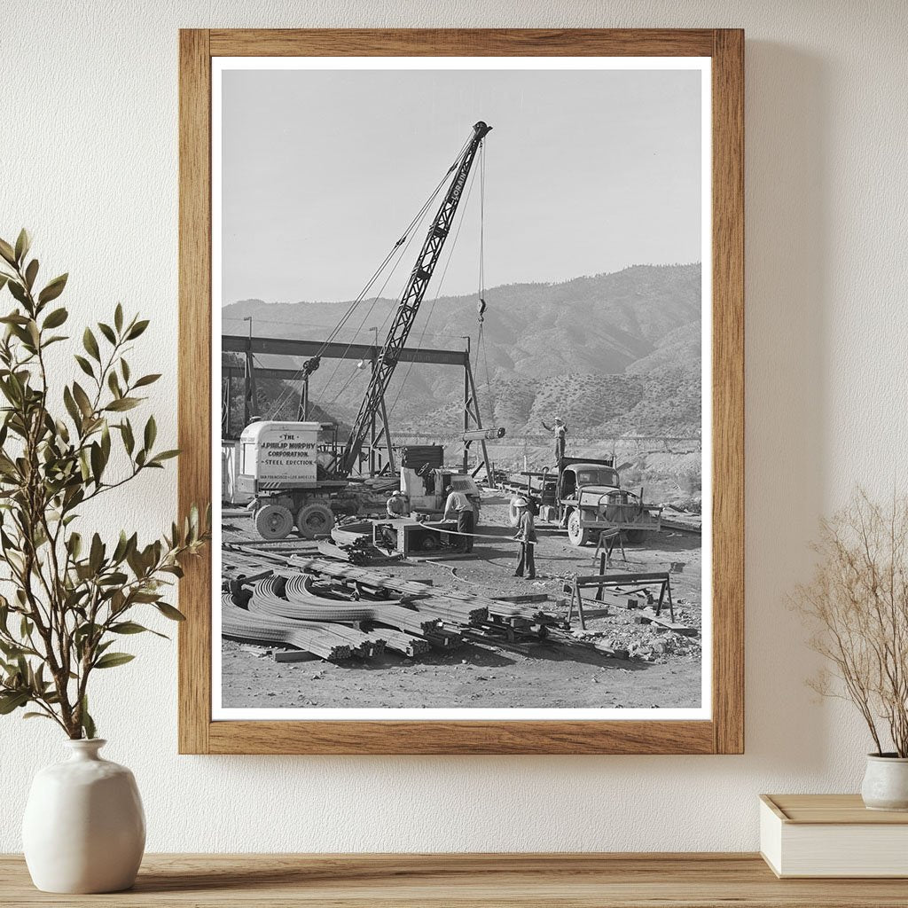 Workers Bending Steel for Shasta Dam December 1941