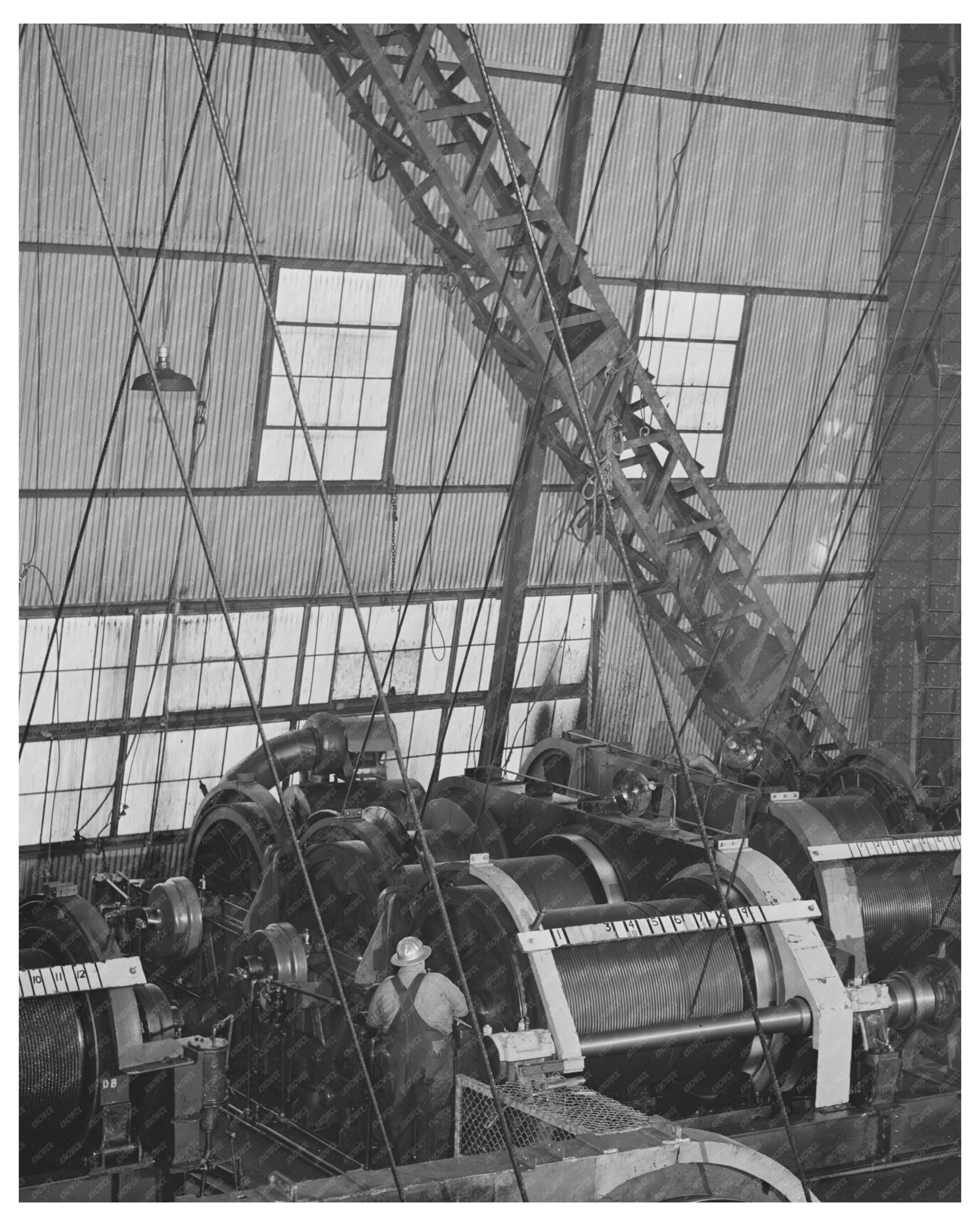 Shasta Dam Cable Room Vintage Photo December 1941