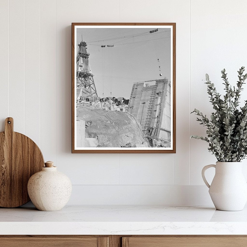 Shasta Dam Construction December 1941 Cable Tower Image