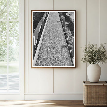 Gravel on Belt Conveyor at Shasta Dam December 1941