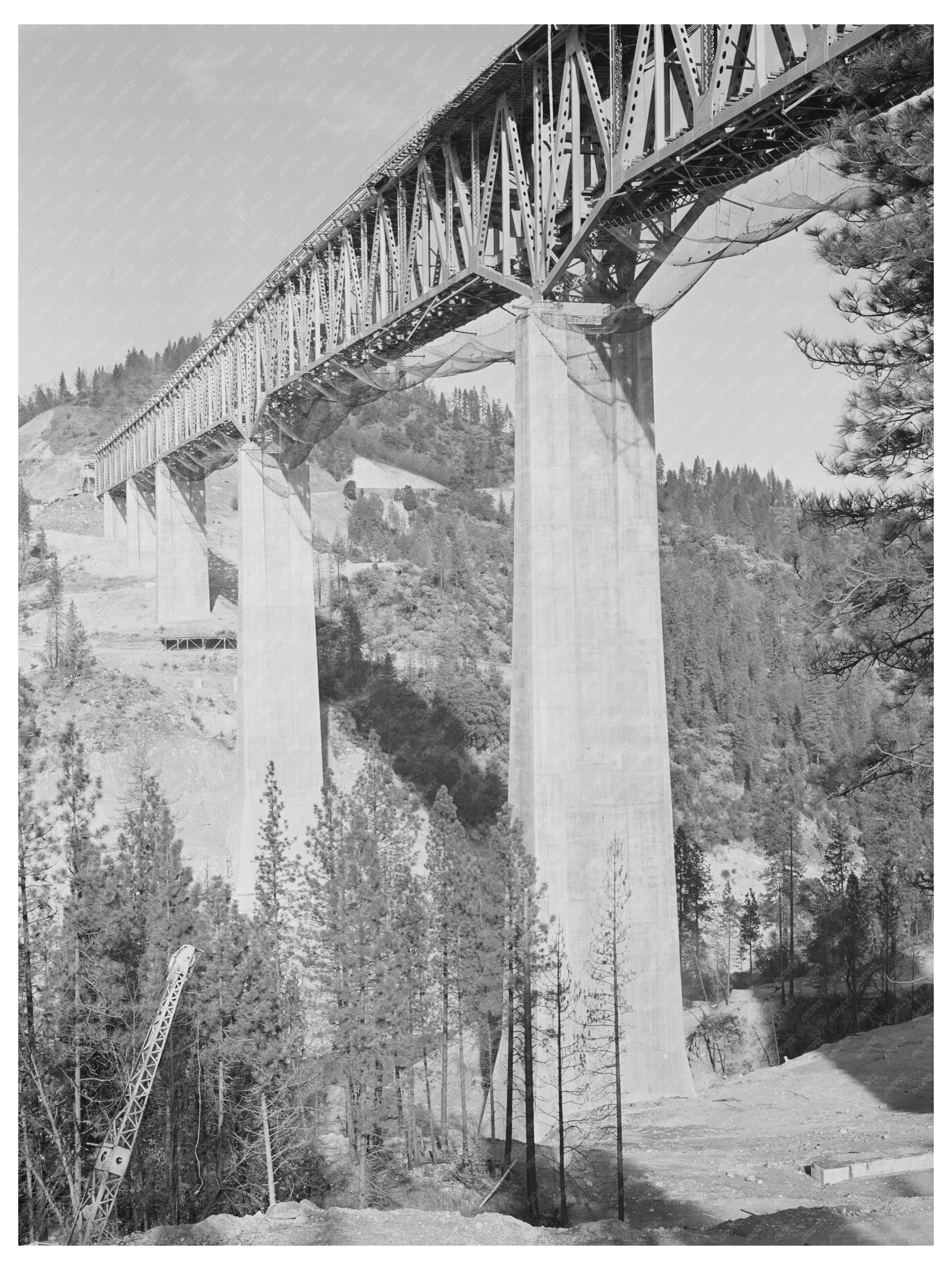 Pit River Bridge Safety Nets Shasta County California 1941