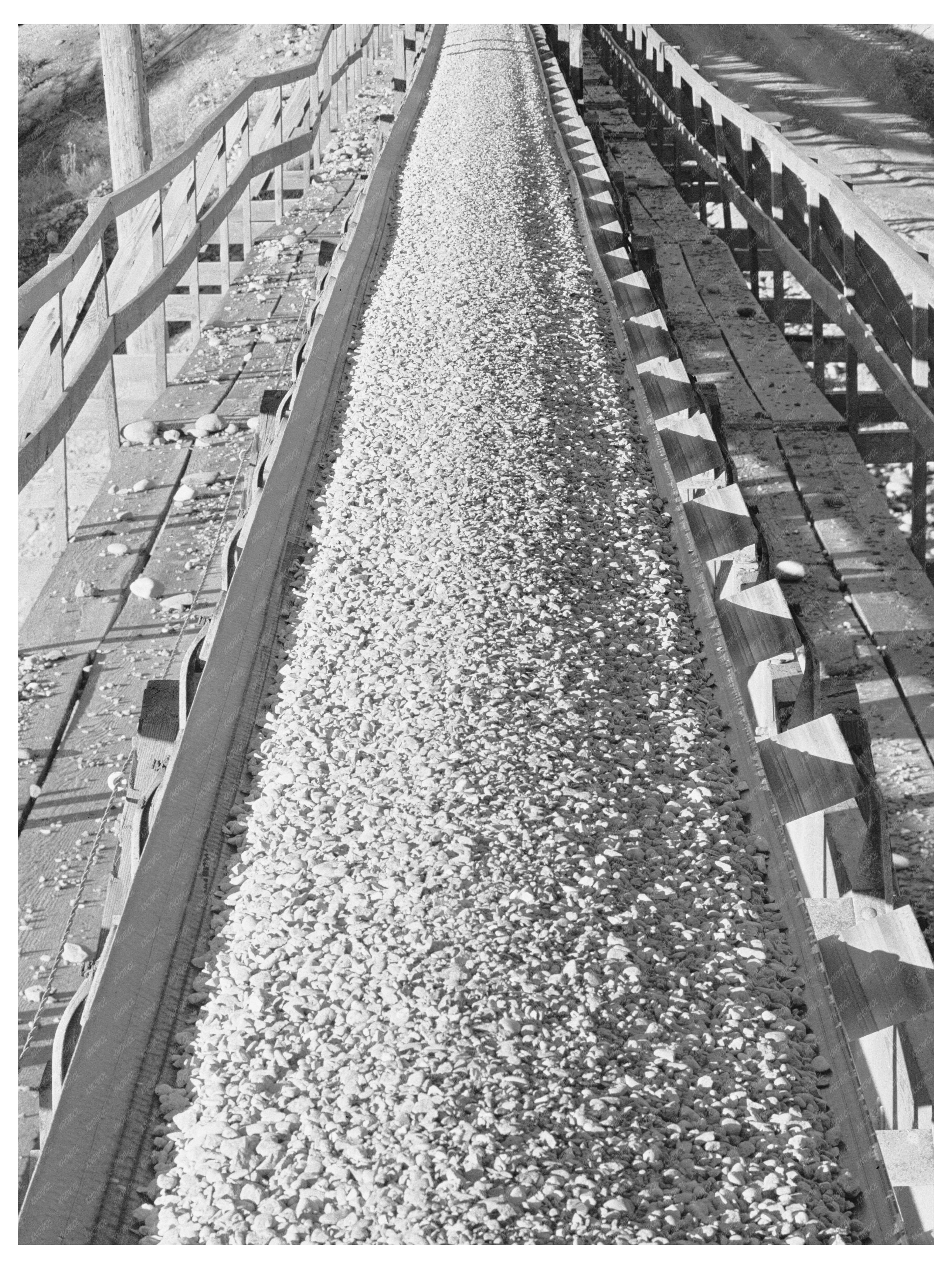 Gravel Belt Conveyor at Shasta Dam December 1941