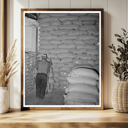 Sacks of Feed in Petaluma Warehouse January 1942
