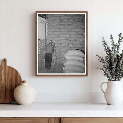 Sacks of Feed in Petaluma Warehouse January 1942